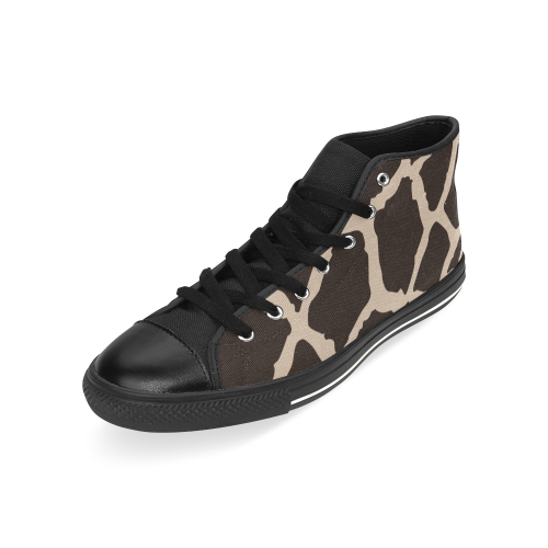 giraffe pattern Sneakers - Size 11 and 12 High Top Canvas Women's Shoes/Large Size (Model 017)