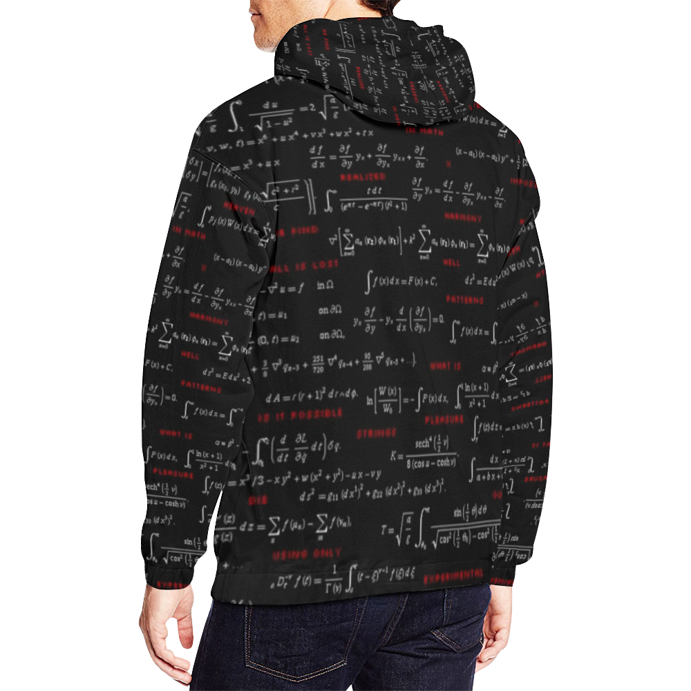Quantum Genius Gamer Master Grunge All Over Print Hoodie for Men/Large Size (USA Size) (Model H13)