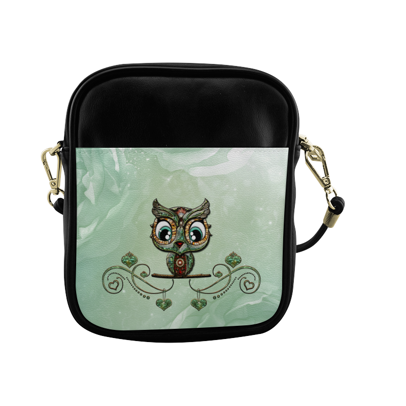 Cute little owl, diamonds Sling Bag (Model 1627)
