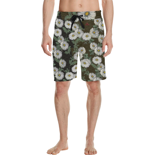 The Lowest of Low Daisies Black Men's All Over Print Casual Shorts (Model L23)