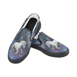 Unicorn and Space Men's Slip-on Canvas Shoes (Model 019)