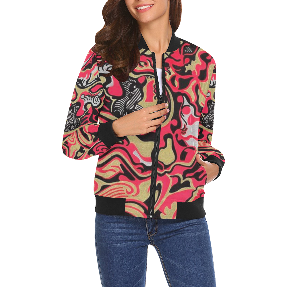 Boomer Restored Order women All Over Print Bomber Jacket for Women (Model H19)