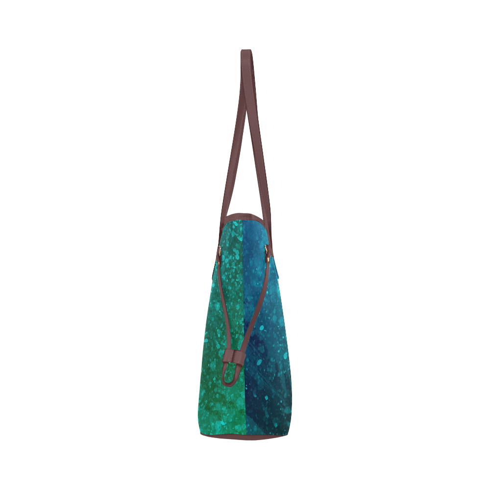 Blue and Green Abstract Clover Canvas Tote Bag (Model 1661)