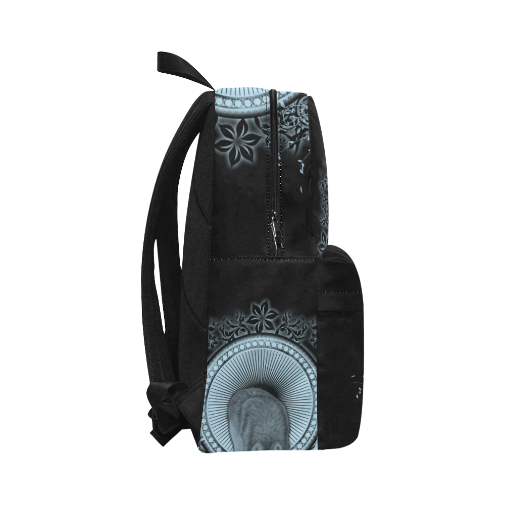 Wolf in black and blue Unisex Classic Backpack (Model 1673)