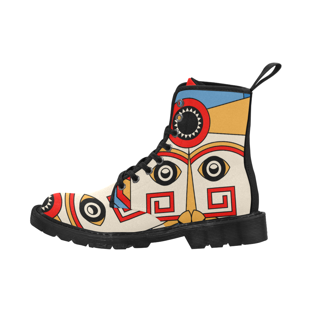 Aztec Religion Tribal Martin Boots for Women (Black) (Model 1203H)