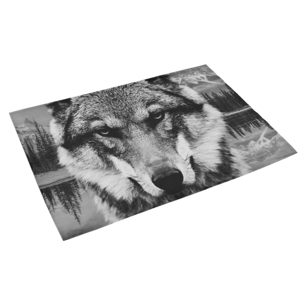 Wolf Animal Nature Azalea Doormat 30" x 18" (Sponge Material)