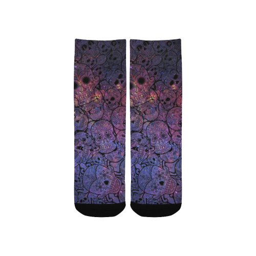 Cosmic Sugar Skulls Kids' Custom Socks