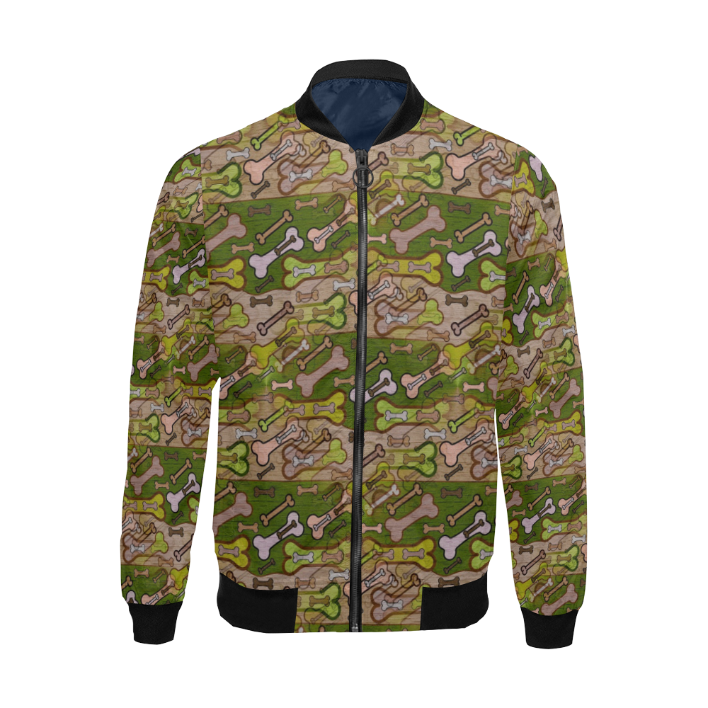 Bones camouflage by Nico Bielow All Over Print Bomber Jacket for Men (Model H19)