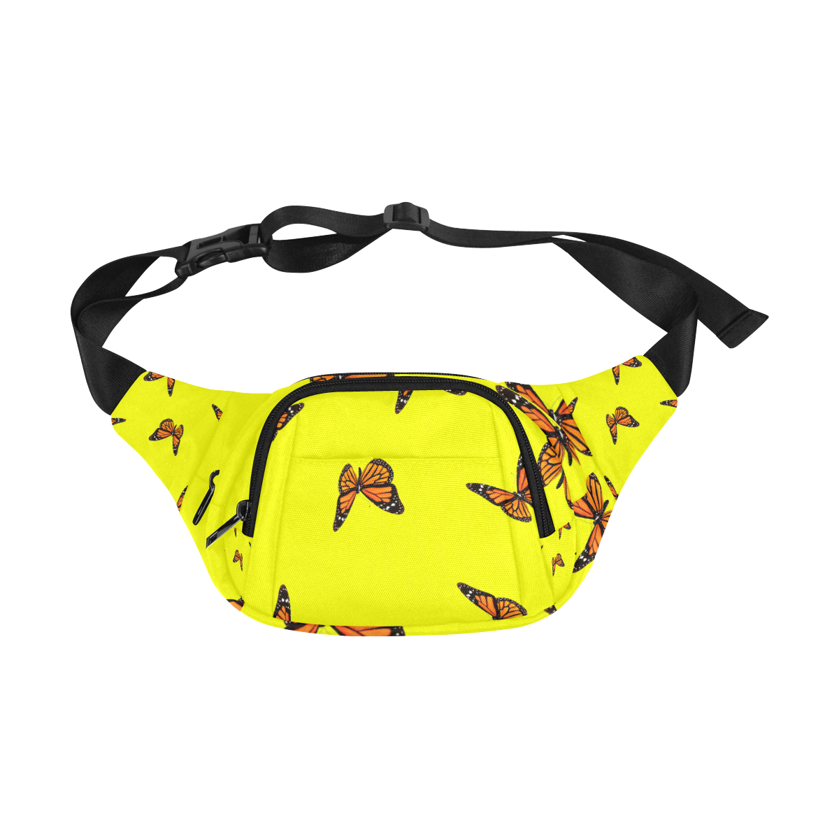 butterfly-frabic-design-yellow bag Fanny Pack/Small (Model 1677)