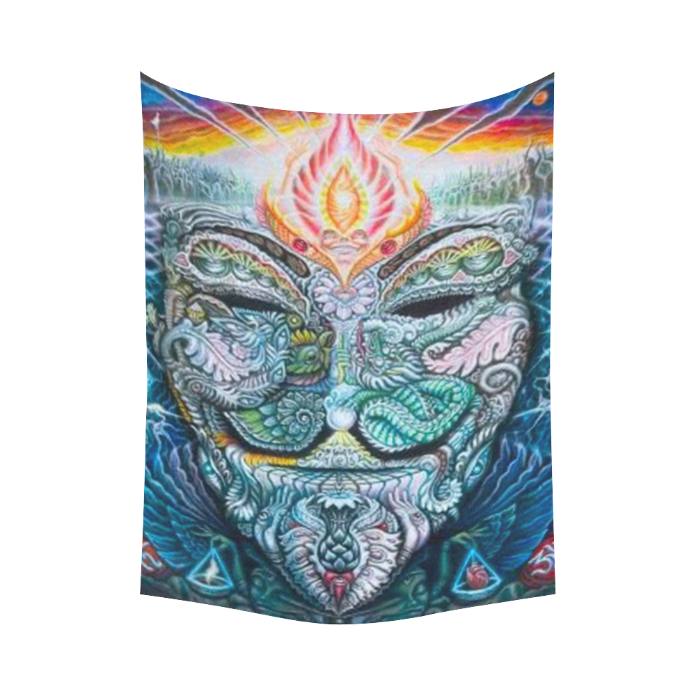 Occult Cosmic Source Black Light Cotton Linen Wall Tapestry 60"x 80"