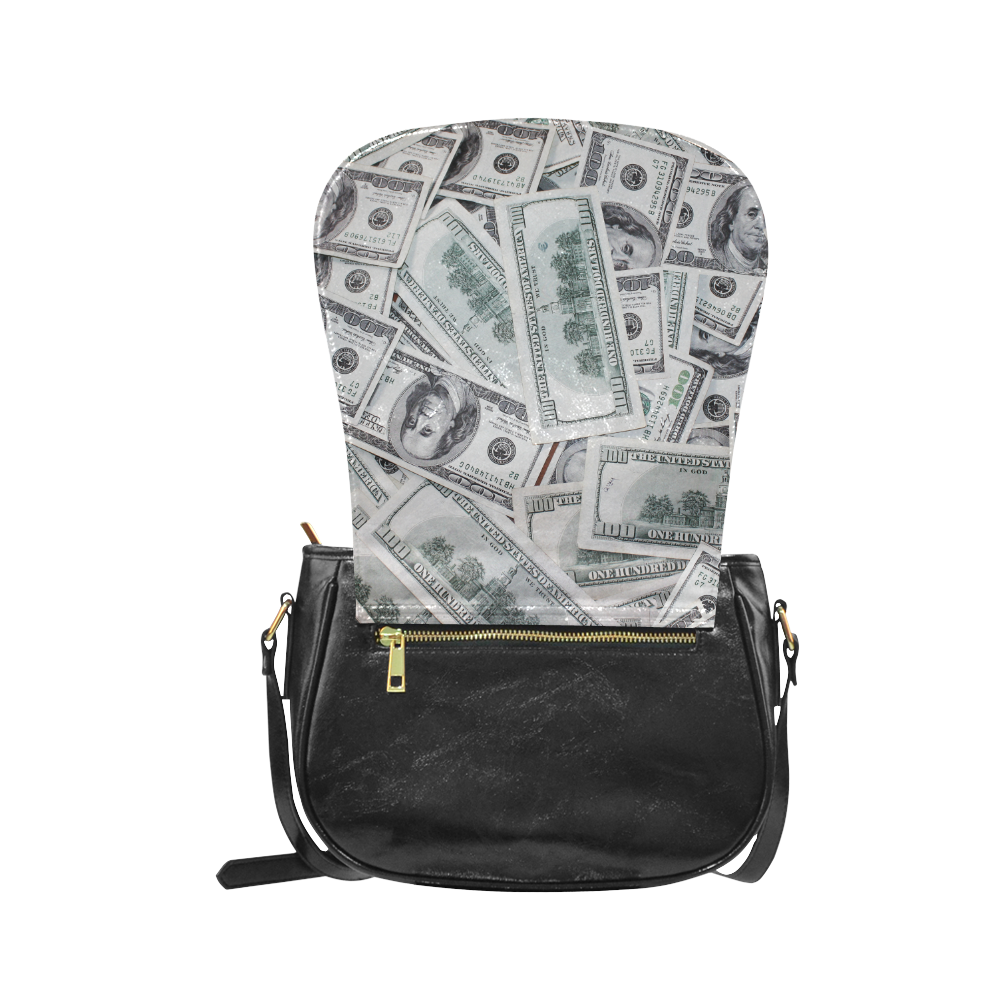 Cash Money / Hundred Dollar Bills Classic Saddle Bag/Small (Model 1648)