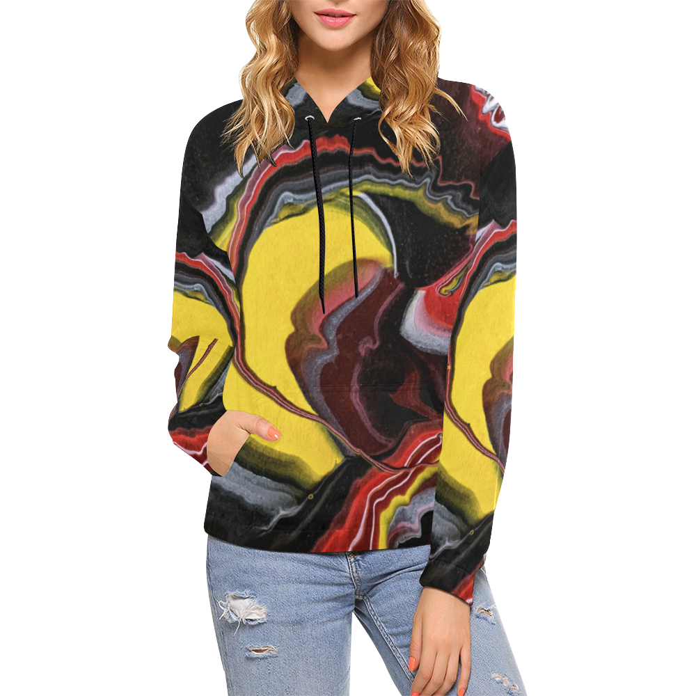 Lavafall 1 All Over Print Hoodie for Women (USA Size) (Model H13)