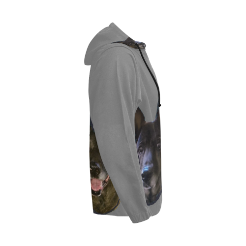 grey jacket front men All Over Print Full Zip Hoodie for Men (Model H14)