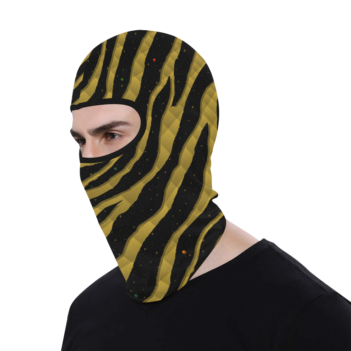Ripped SpaceTime Stripes - Gold All Over Print Balaclava