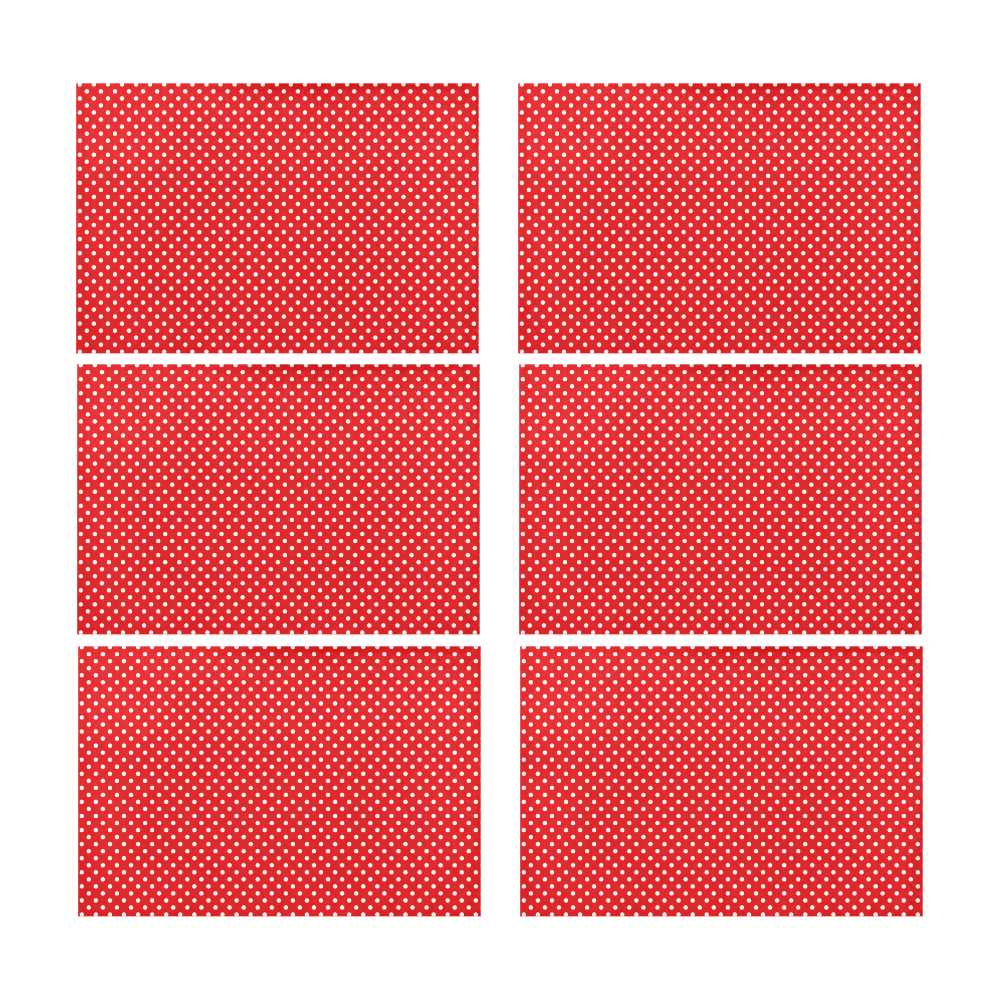 Red polka dots Placemat 12’’ x 18’’ (Set of 6)