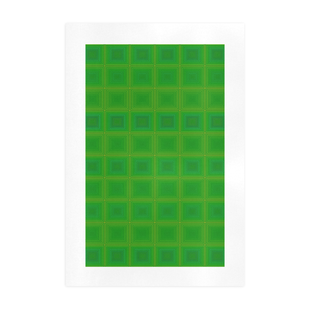 Green gold multicolored multiple squares Art Print 19‘’x28‘’