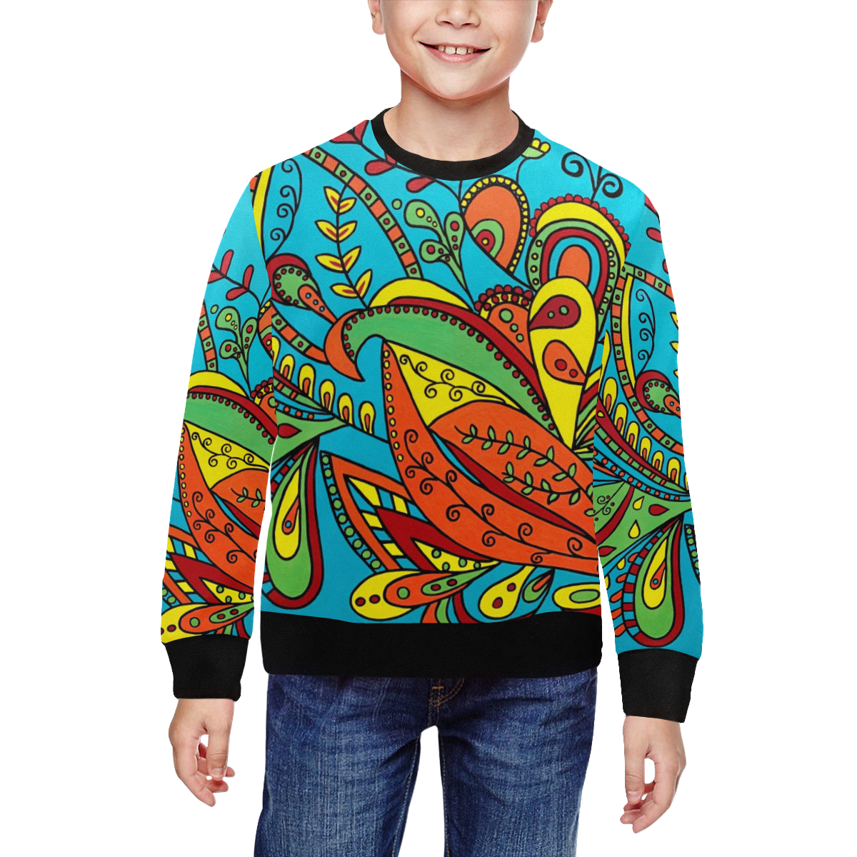 Euphoric All Over Print Crewneck Sweatshirt for Kids (Model H29)