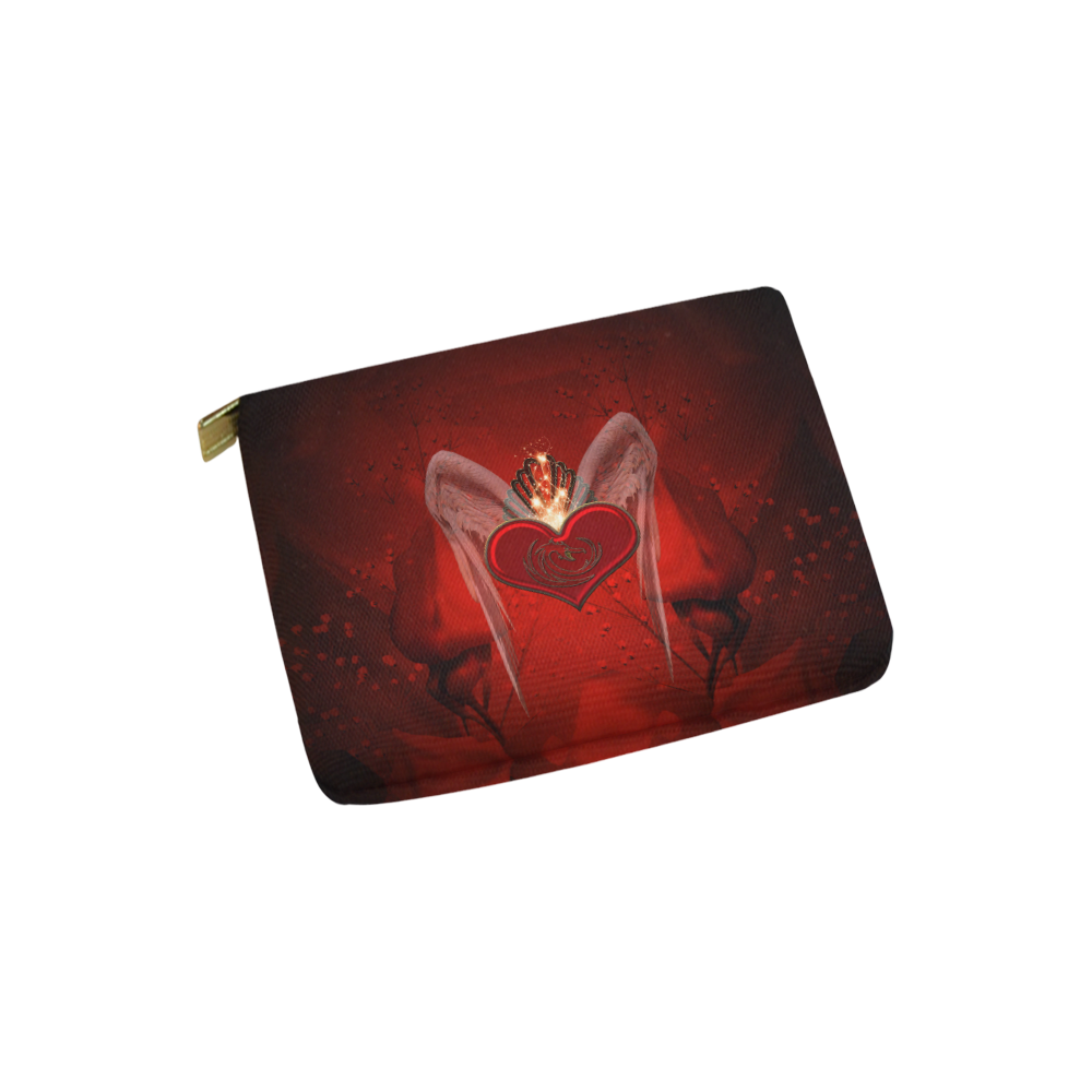 Heart with wings Carry-All Pouch 6''x5''