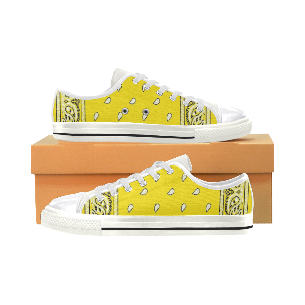 Yellow Bandana Women's Classic Canvas Shoes (Model 018)