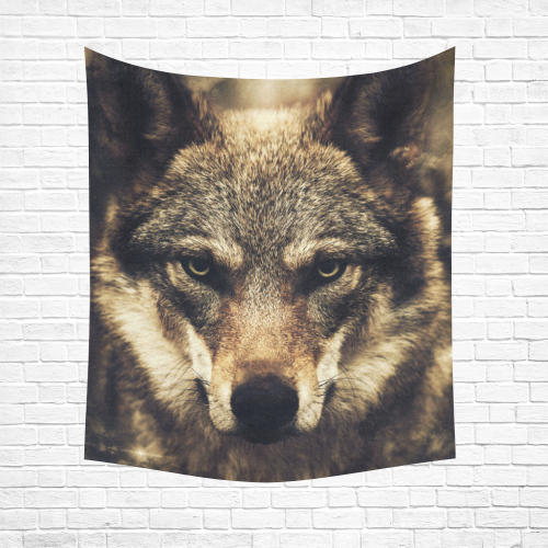 Wolf 2 Animal Nature Cotton Linen Wall Tapestry 51"x 60"