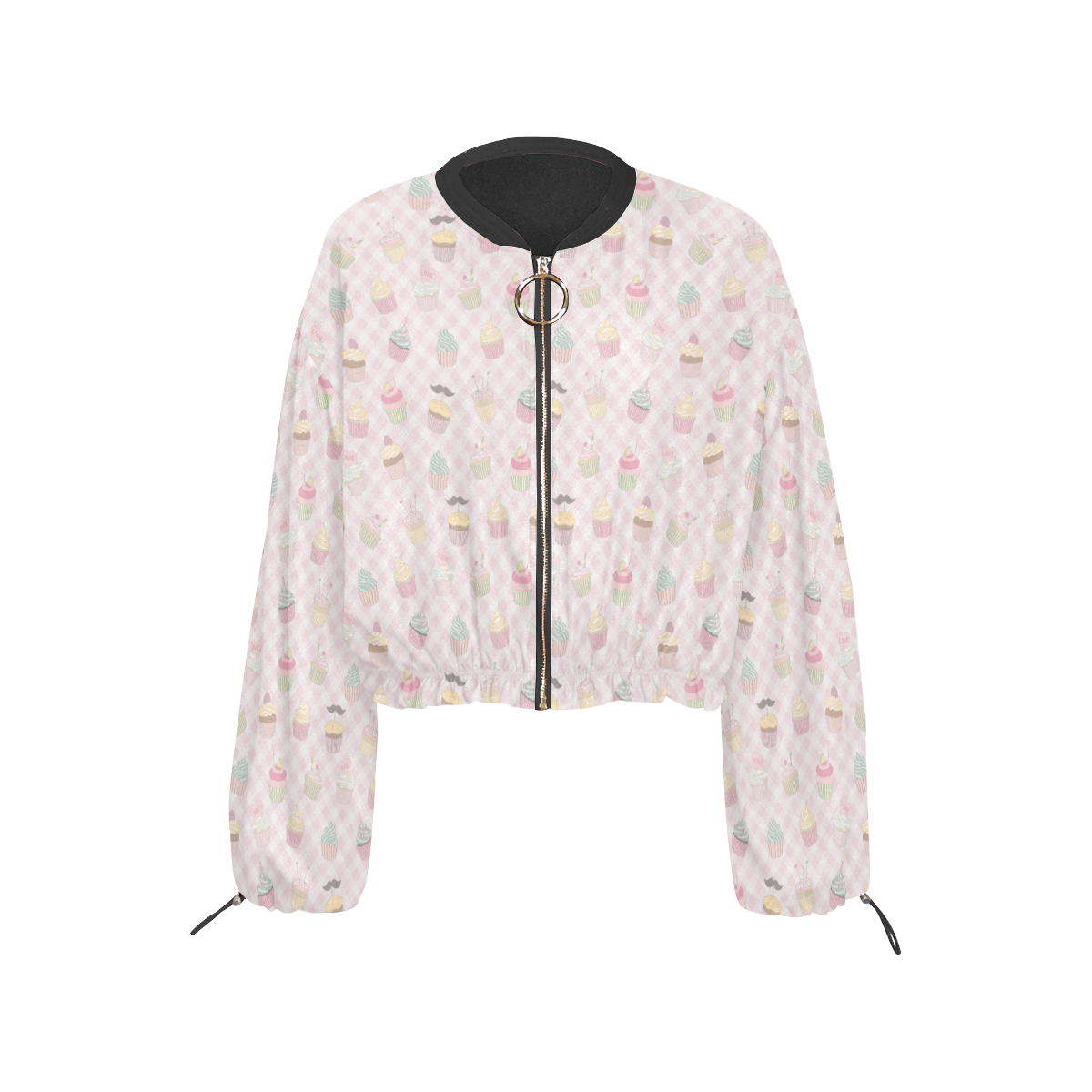 Cupcakes Cropped Chiffon Jacket for Women (Model H30)