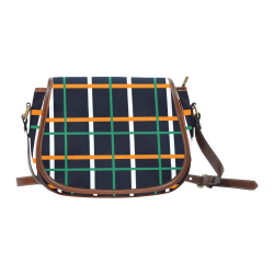 black Tartan saddle bag Saddle Bag/Small (Model 1649) Full Customization