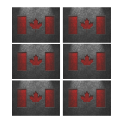 Canadian Flag Stone Texture Placemat 14’’ x 19’’ (Set of 6)