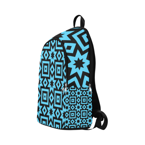 Blue/Black Geometric Pattern Fabric Backpack for Adult (Model 1659)