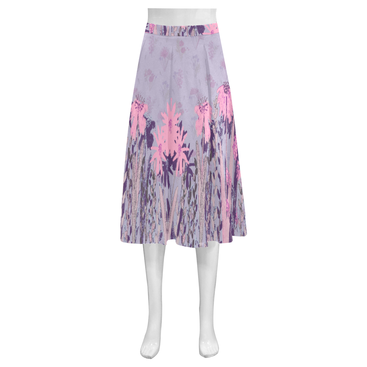 Violet Summer Mnemosyne Women's Crepe Skirt (Model D16)