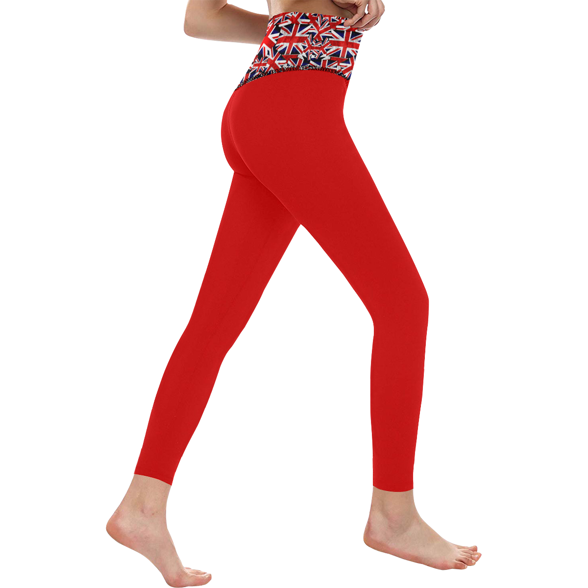 Union Jack British UK Flag Red Women's All Over Print High-Waisted Leggings (Model L36)