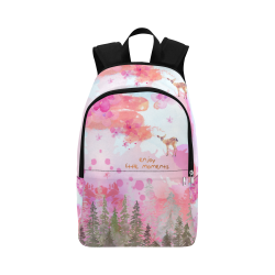 Little Deer in the Magic Pink Forest Fabric Backpack for Adult (Model 1659)