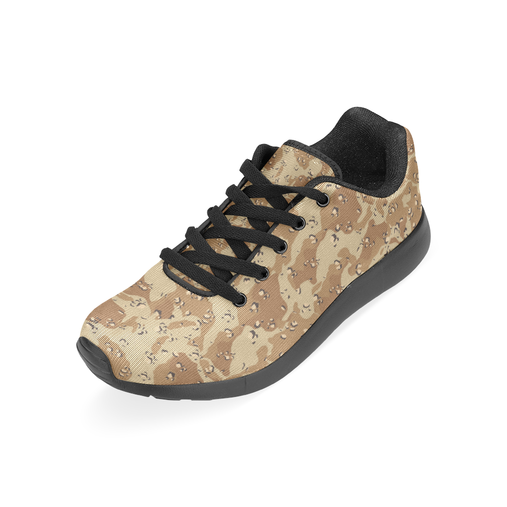 Vintage Desert Brown Camouflage Women’s Running Shoes (Model 020)