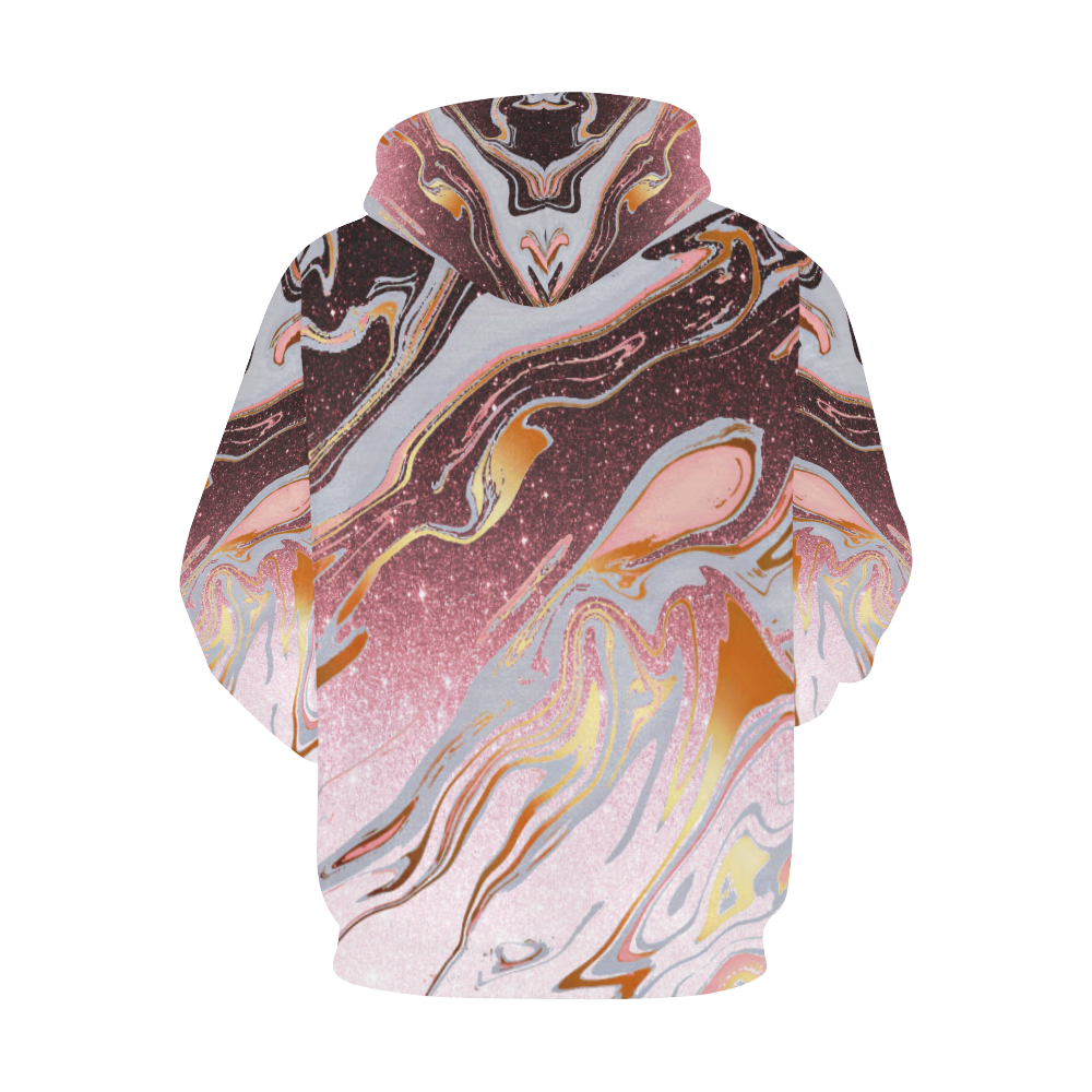 Rose gold glitter marble All Over Print Hoodie for Women (USA Size) (Model H13)