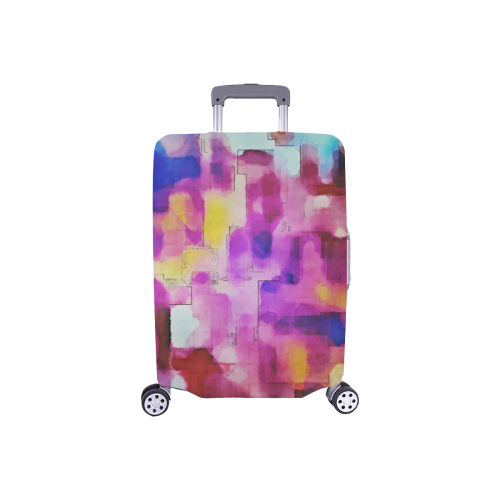 Blue pink watercolors Luggage Cover/Small 18"-21"