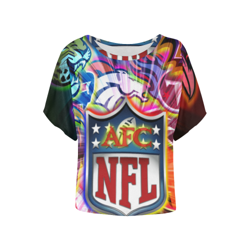 2018 NFL AFC by TheONE Savior @ IMpossABLE Endeavors Women's Batwing-Sleeved Blouse T shirt (Model T44)