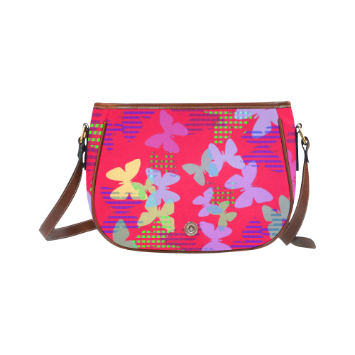 Colorful Butterflies ZFF Saddle Bag/Large (Model 1649)