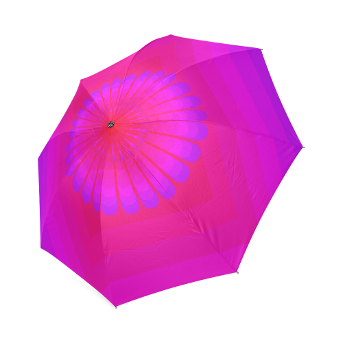 Pink flower on pink purple multiple squares Foldable Umbrella (Model U01)
