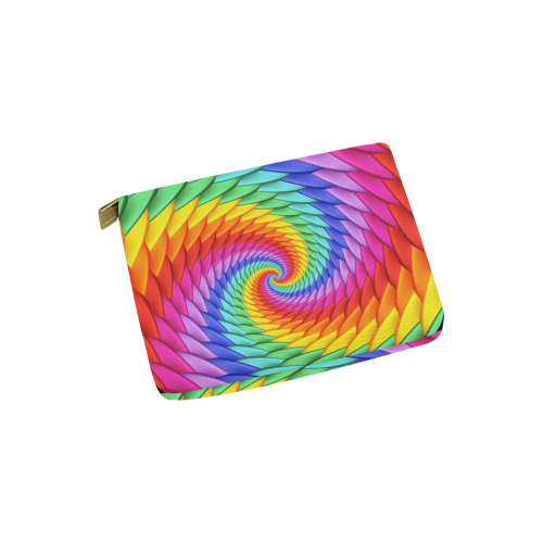 Psychedelic Rainbow Spiral Pouch Carry-All Pouch 6''x5''