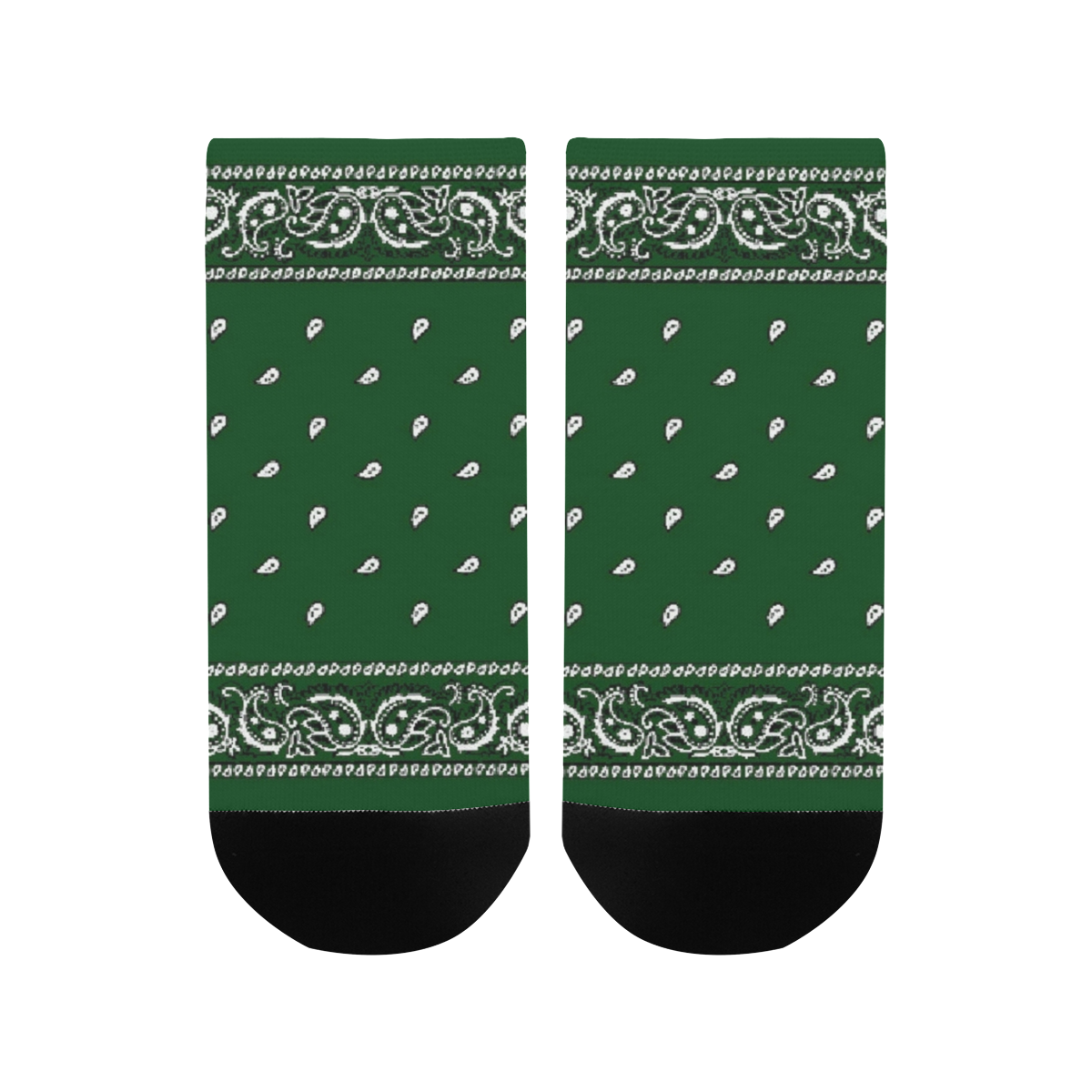 KERCHIEF PATTERN GREEN Men's Ankle Socks
