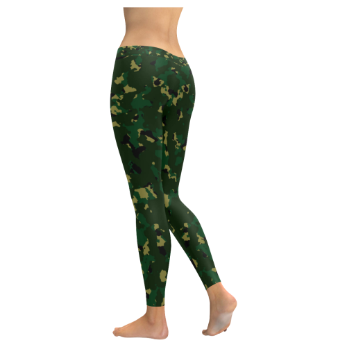 greencamo Women's Low Rise Leggings (Invisible Stitch) (Model L05)
