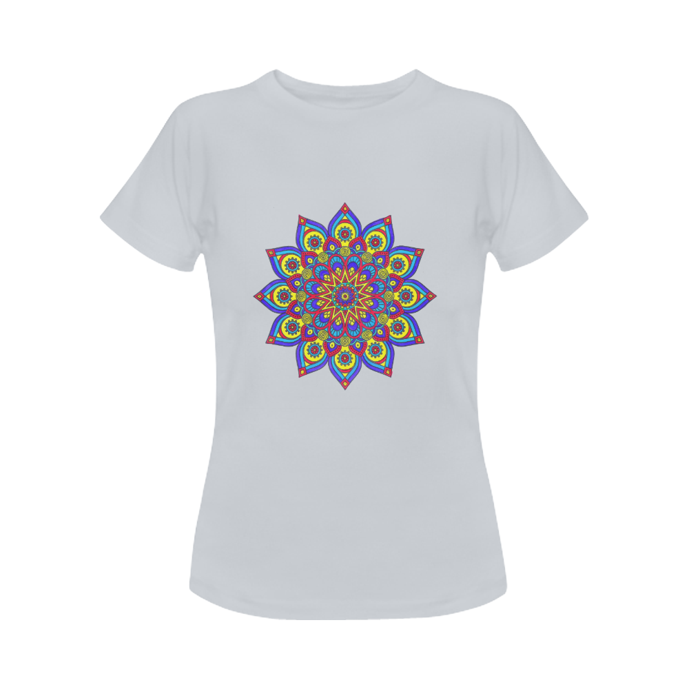 Brilliant Star Mandala Grey Women's Classic T-Shirt (Model T17）