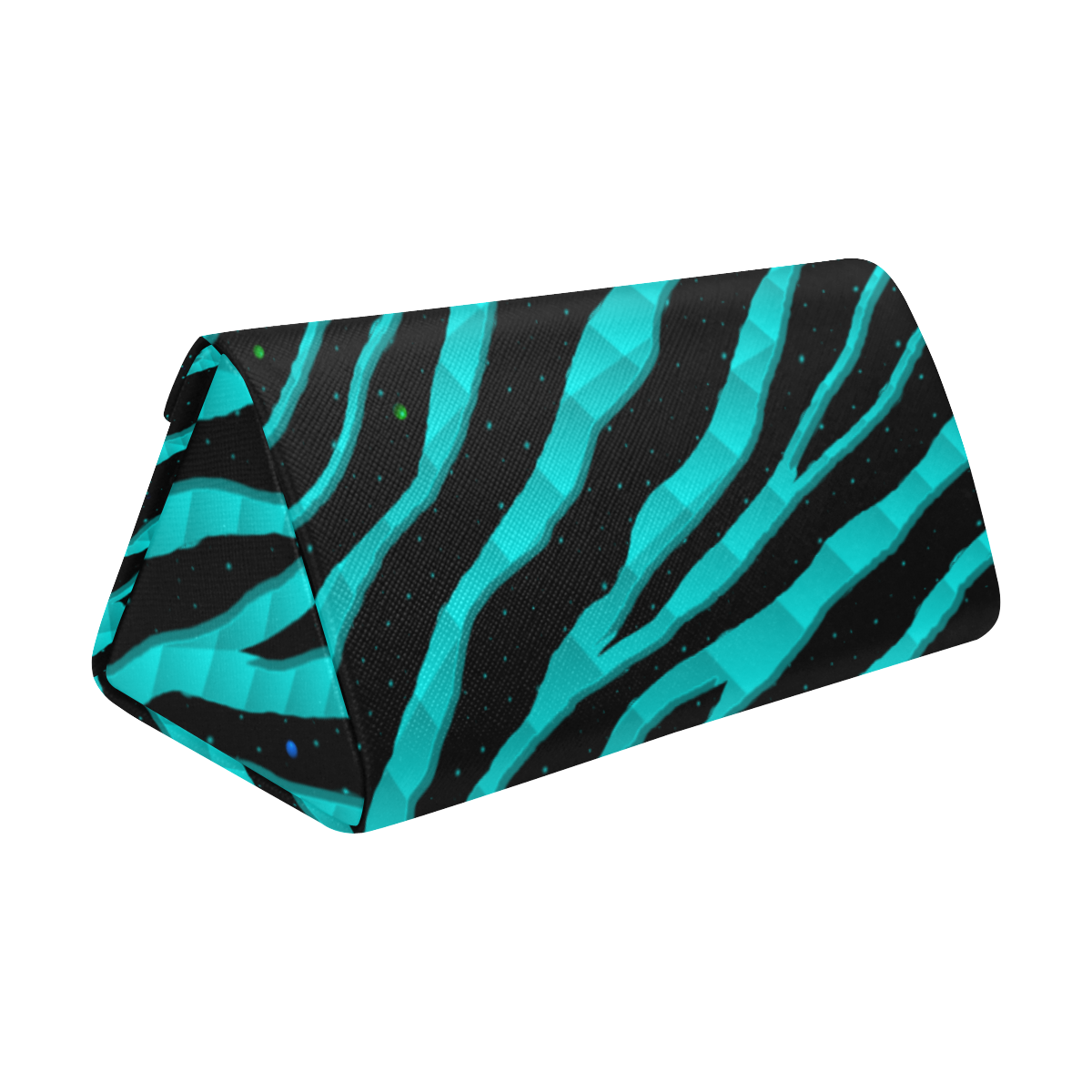 Ripped SpaceTime Stripes - Cyan Custom Foldable Glasses Case