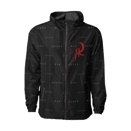 RED QUEEN BAND GREY LOGO ALL OVER BLACK Unisex All Over Print Windbreaker (Model H23)