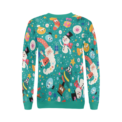 Santa Claus and Merry Friends All Over Print Crewneck Sweatshirt for Women (Model H18)