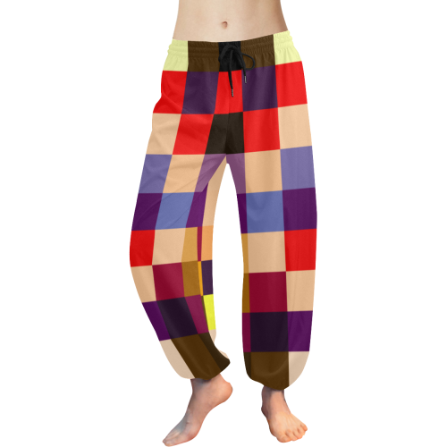 Alli Multi-Color Plaid Women's All Over Print Harem Pants (Model L18)
