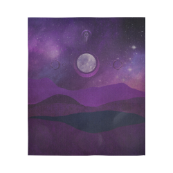 Purple Moon Night Cotton Linen Wall Tapestry 51"x 60"