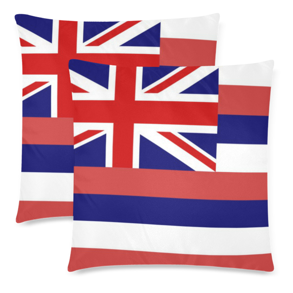 HAWAII Custom Zippered Pillow Cases 18"x 18" (Twin Sides) (Set of 2)