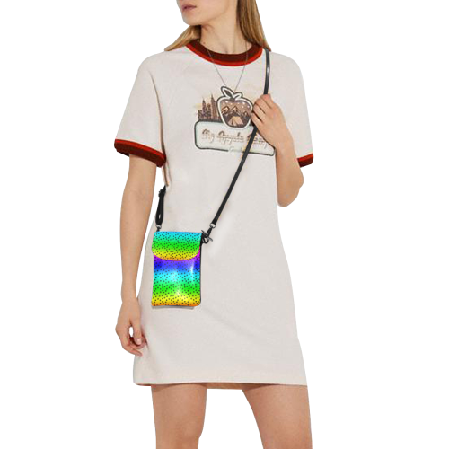 rainbow with black paws Small Cell Phone Purse (Model 1711)