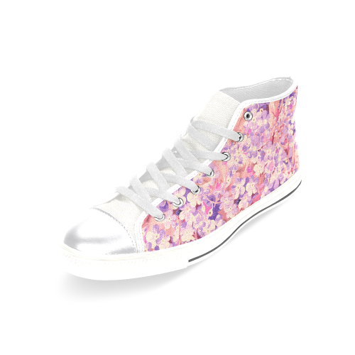 flower pattern Women's Classic High Top Canvas Shoes (Model 017)