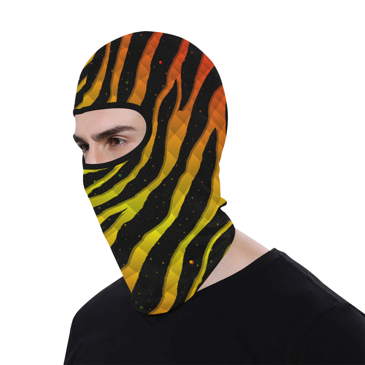 Ripped SpaceTime Stripes - Red/Yellow All Over Print Balaclava